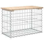 vidaXL Bancă de grădină, design gabion, 63x31,5x42 cm, lemn masiv pin