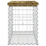 vidaXL Bancă grădină, design gabion, 63x31,5x42 cm, lemn pin impregnat