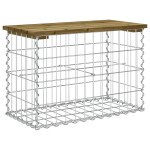 vidaXL Bancă grădină, design gabion, 63x31,5x42 cm, lemn pin impregnat