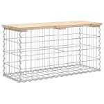 vidaXL Bancă de grădină, design gabion, 83x31,5x42 cm, lemn masiv pin vidaXL Bancă de grădină, design gabion, 83x31,5x42 cm, lemn masiv pin