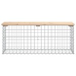 vidaXL Bancă de grădină, design gabion, 103x31,5x42 cm, lemn masiv pin