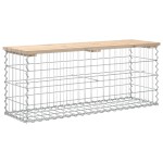 vidaXL Bancă de grădină, design gabion, 103x31,5x42 cm, lemn masiv pin