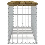 vidaXL Bancă grădină, design gabion, 103x31,5x42cm, lemn pin impregnat