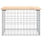 vidaXL Bancă de grădină, design gabion, 63x44x42 cm, lemn masiv de pin