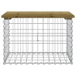 vidaXL Bancă grădină, design gabion, 63x44x42 cm, lemn pin impregnat