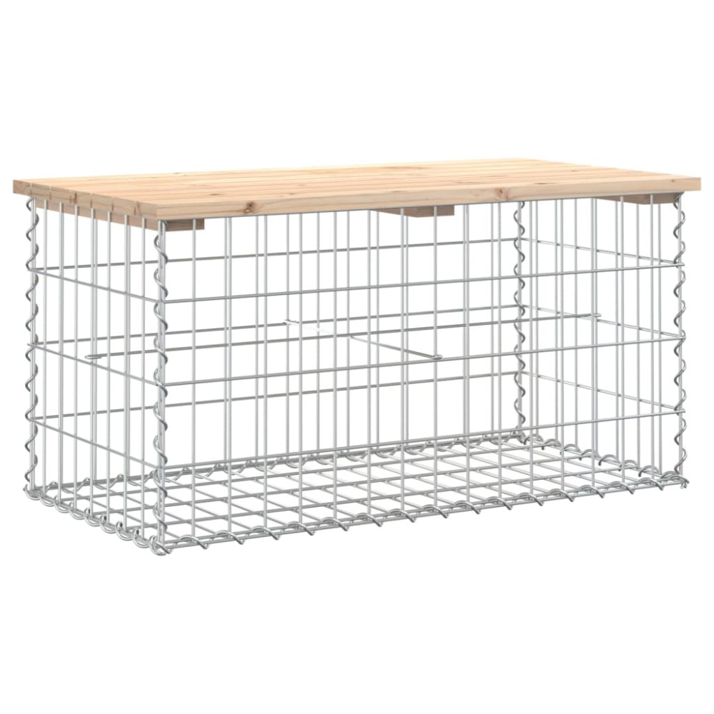 vidaXL Bancă de grădină, design gabion, 83x44x42 cm, lemn masiv de pin