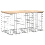 vidaXL Bancă de grădină, design gabion, 83x44x42 cm, lemn masiv de pin
