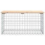 vidaXL Bancă de grădină, design gabion, 83x44x42 cm, lemn masiv de pin
