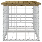 vidaXL Bancă grădină, design gabion, 83x44x42 cm, lemn pin impregnat