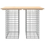 vidaXL Masă de grădină cu gabioane, 100x70x72 cm, lemn masiv de pin