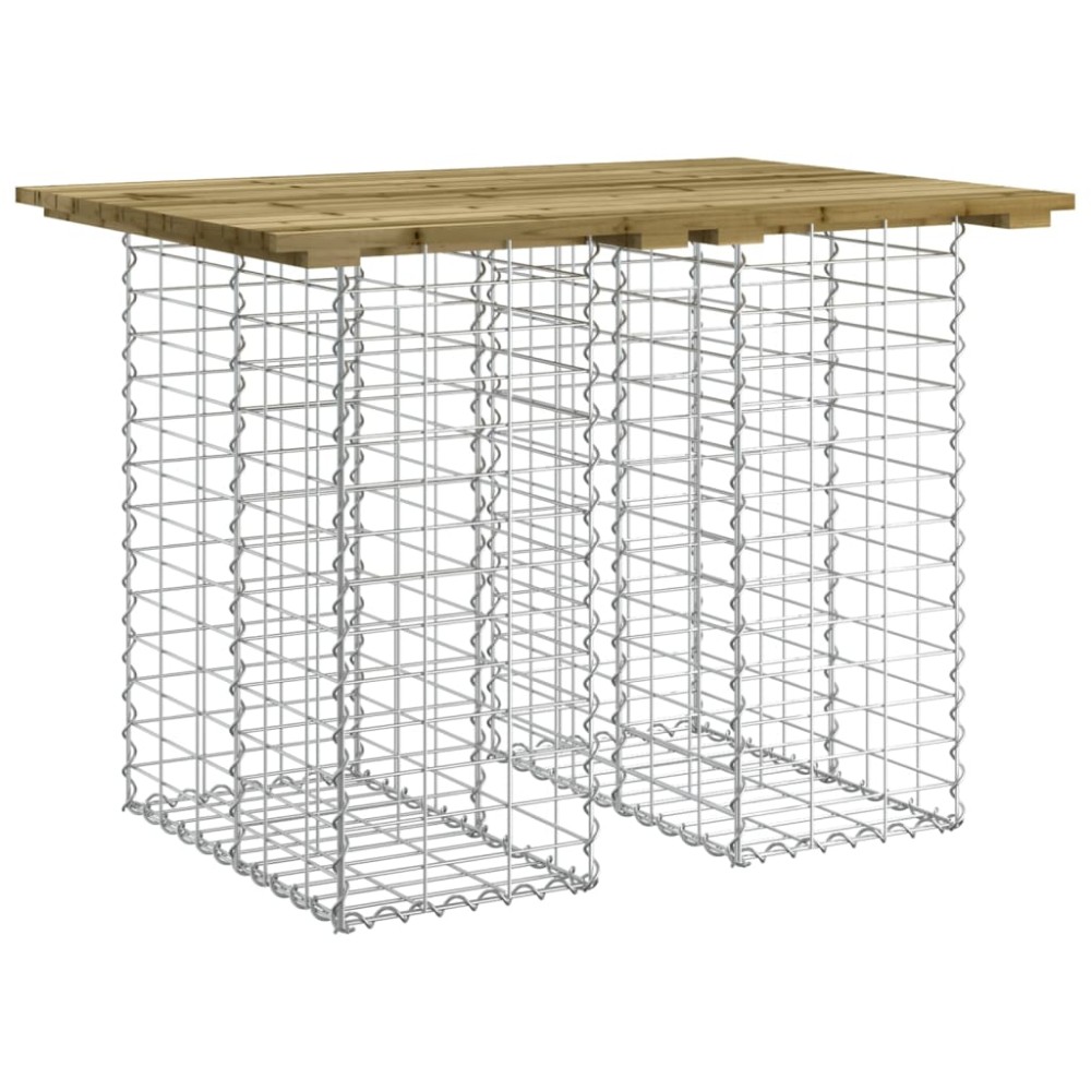 vidaXL Bancă grădină, design gabion, 100x70x72 cm, lemn pin impregnat
