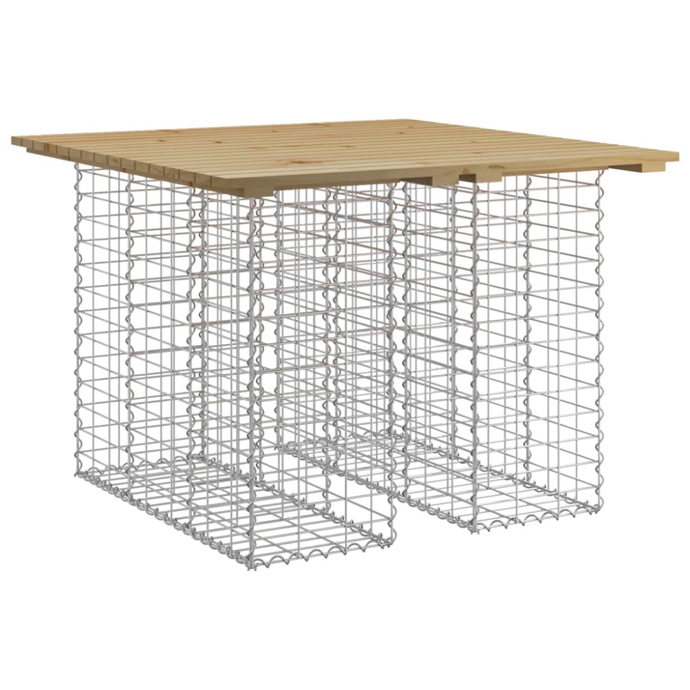 vidaXL Bancă grădină, design gabion, 100x102x72 cm, lemn pin impregnat