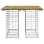 vidaXL Bancă grădină, design gabion, 100x102x72 cm, lemn pin impregnat
