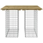 vidaXL Bancă grădină, design gabion, 100x102x72 cm, lemn pin impregnat
