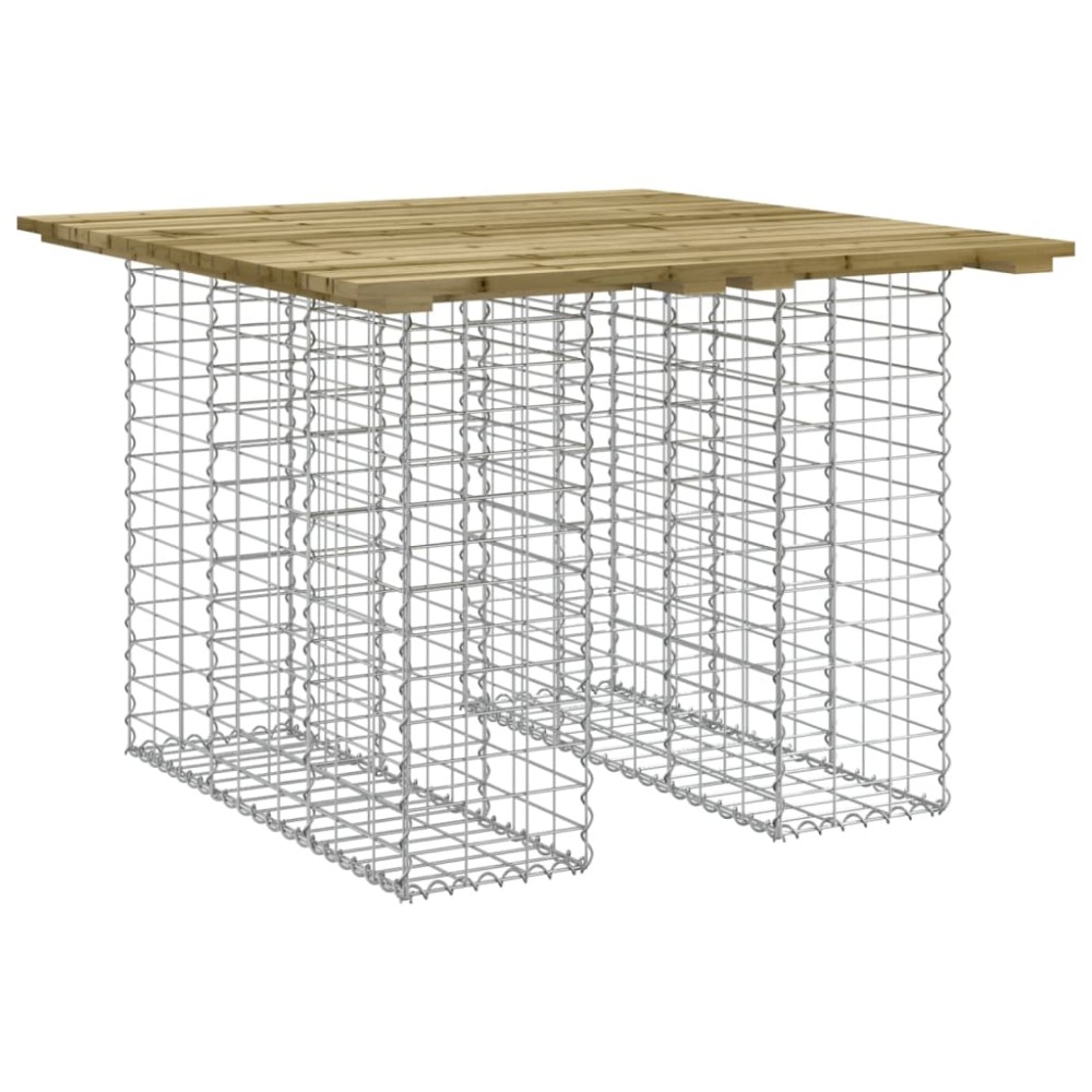 vidaXL Bancă grădină, design gabion, 100x102x72 cm, lemn pin impregnat