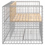 vidaXL Bancă de grădină, design gabion, 143x71x65,5cm, lemn masiv pin