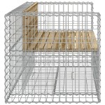 vidaXL Bancă grădină, design gabion, 143x71x65,5cm, lemn pin impregnat