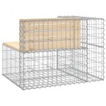 vidaXL Bancă de grădină design gabion, 92x71x65,5cm, lemn masiv de pin