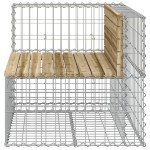vidaXL Bancă de grădină design gabion 92x71x65,5 cm lemn pin impregnat
