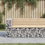 vidaXL Bancă de grădină design gabion, 122x71x65,5 cm, lemn masiv pin vidaXL Bancă de grădină design gabion, 122x71x65,5 cm, lemn masiv pin
