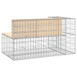 vidaXL Bancă de grădină design gabion, 122x71x65,5 cm, lemn masiv pin vidaXL Bancă de grădină design gabion, 122x71x65,5 cm, lemn masiv pin