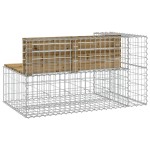 vidaXL Bancă de grădină design gabion 122x71x65,5cm lemn pin impregnat
