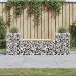 vidaXL Bancă de grădină cu gabion, 183x41x60,5 cm, lemn masiv pin vidaXL Bancă de grădină cu gabion, 183x41x60,5 cm, lemn masiv pin