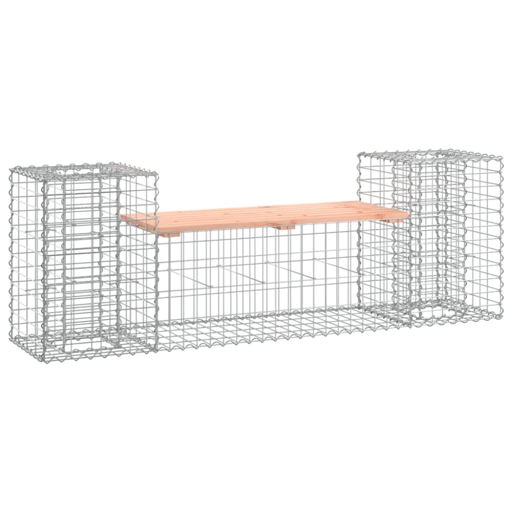 vidaXL Bancă de grădină cu gabion, 183x41x60,5 cm, lemn masiv Douglas