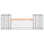 vidaXL Bancă de grădină cu gabion, 183x41x60,5 cm, lemn masiv Douglas