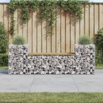 vidaXL Bancă de grădină cu gabion, 183x41x60,5 cm, lemn pin impregnat vidaXL Bancă de grădină cu gabion, 183x41x60,5 cm, lemn pin impregnat