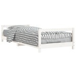 vidaXL Cadru de pat pentru copii, alb, 80x200 cm, lemn masiv de pin vidaXL Cadru de pat pentru copii, alb, 80x200 cm, lemn masiv de pin