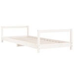 vidaXL Cadru de pat pentru copii, alb, 80x200 cm, lemn masiv de pin vidaXL Cadru de pat pentru copii, alb, 80x200 cm, lemn masiv de pin
