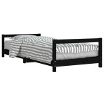 vidaXL Cadru de pat pentru copii, negru, 80x200 cm, lemn masiv de pin vidaXL Cadru de pat pentru copii, negru, 80x200 cm, lemn masiv de pin