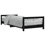 vidaXL Cadru pat pentru copii, negru, 90x200 cm, lemn masiv de pin vidaXL Cadru pat pentru copii, negru, 90x200 cm, lemn masiv de pin
