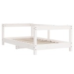 vidaXL Cadru de pat pentru copii, alb, 70x140 cm, lemn masiv de pin