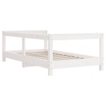 vidaXL Cadru de pat pentru copii, alb, 70x140 cm, lemn masiv de pin