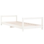 vidaXL Cadru de pat pentru copii, alb, 90x190 cm, lemn masiv de pin
