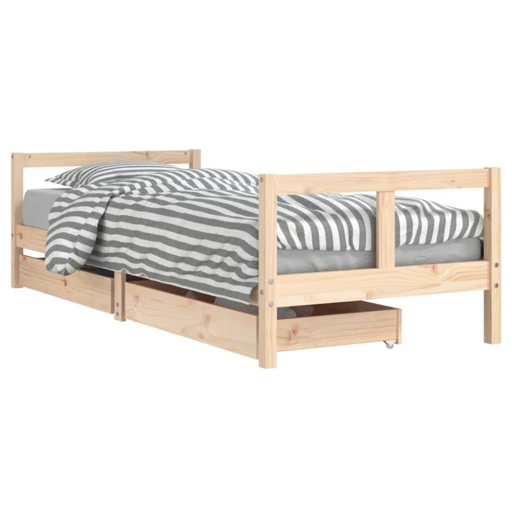 vidaXL Cadru pat copii cu sertare, 80x200 cm, lemn masiv de pin