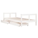 vidaXL Cadru pat copii cu sertare, alb, 80x200 cm, lemn masiv de pin vidaXL Cadru pat copii cu sertare, alb, 80x200 cm, lemn masiv de pin