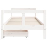 vidaXL Cadru pat copii cu sertare, alb, 80x200 cm, lemn masiv de pin vidaXL Cadru pat copii cu sertare, alb, 80x200 cm, lemn masiv de pin