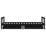 vidaXL Cadru pat copii cu sertare, negru, 80x200 cm, lemn masiv de pin vidaXL Cadru pat copii cu sertare, negru, 80x200 cm, lemn masiv de pin