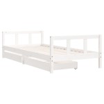 vidaXL Cadru de pat cu sertare de copii, alb, 90x200 cm lemn masiv pin vidaXL Cadru de pat cu sertare de copii, alb, 90x200 cm lemn masiv pin