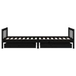 vidaXL Cadru de pat copii cu sertare, negru, 90x200 cm, lemn masiv pin vidaXL Cadru de pat copii cu sertare, negru, 90x200 cm, lemn masiv pin