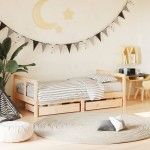 vidaXL Cadru de pat copii cu sertare, 80x160 cm, lemn masiv pin vidaXL Cadru de pat copii cu sertare, 80x160 cm, lemn masiv pin