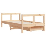 vidaXL Cadru de pat copii cu sertare, 80x160 cm, lemn masiv pin vidaXL Cadru de pat copii cu sertare, 80x160 cm, lemn masiv pin
