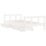 vidaXL Cadru de pat pentru copii, alb, 90x190 cm, lemn masiv de pin vidaXL Cadru de pat pentru copii, alb, 90x190 cm, lemn masiv de pin