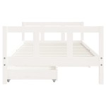 vidaXL Cadru de pat pentru copii, alb, 90x190 cm, lemn masiv de pin vidaXL Cadru de pat pentru copii, alb, 90x190 cm, lemn masiv de pin