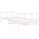 vidaXL Cadru de pat pentru copii, alb, 90x190 cm, lemn masiv de pin vidaXL Cadru de pat pentru copii, alb, 90x190 cm, lemn masiv de pin