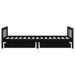 vidaXL Cadru de pat copii cu sertare, negru, 90x190 cm, lemn masiv pin vidaXL Cadru de pat copii cu sertare, negru, 90x190 cm, lemn masiv pin