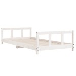 vidaXL Cadru de pat pentru copii, alb, 90x200 cm, lemn masiv de pin vidaXL Cadru de pat pentru copii, alb, 90x200 cm, lemn masiv de pin